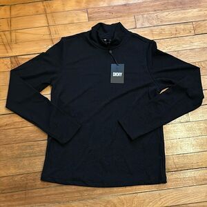 NWT DKNY Women’s Black Shimmery Turtleneck Long Sleeve Top Size M